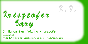 krisztofer vary business card